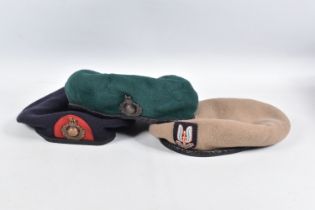 A 1964 SAS BERET AND TWO OTHERS, the SAS one is dated 1964 and the inner makers label is Kangol