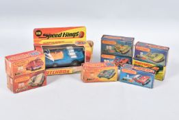 A QUANTITY OF BOXED MATCHBOX SUPERFAST DIECAST VEHICLES, with a boxed Matchbox Speed Kings