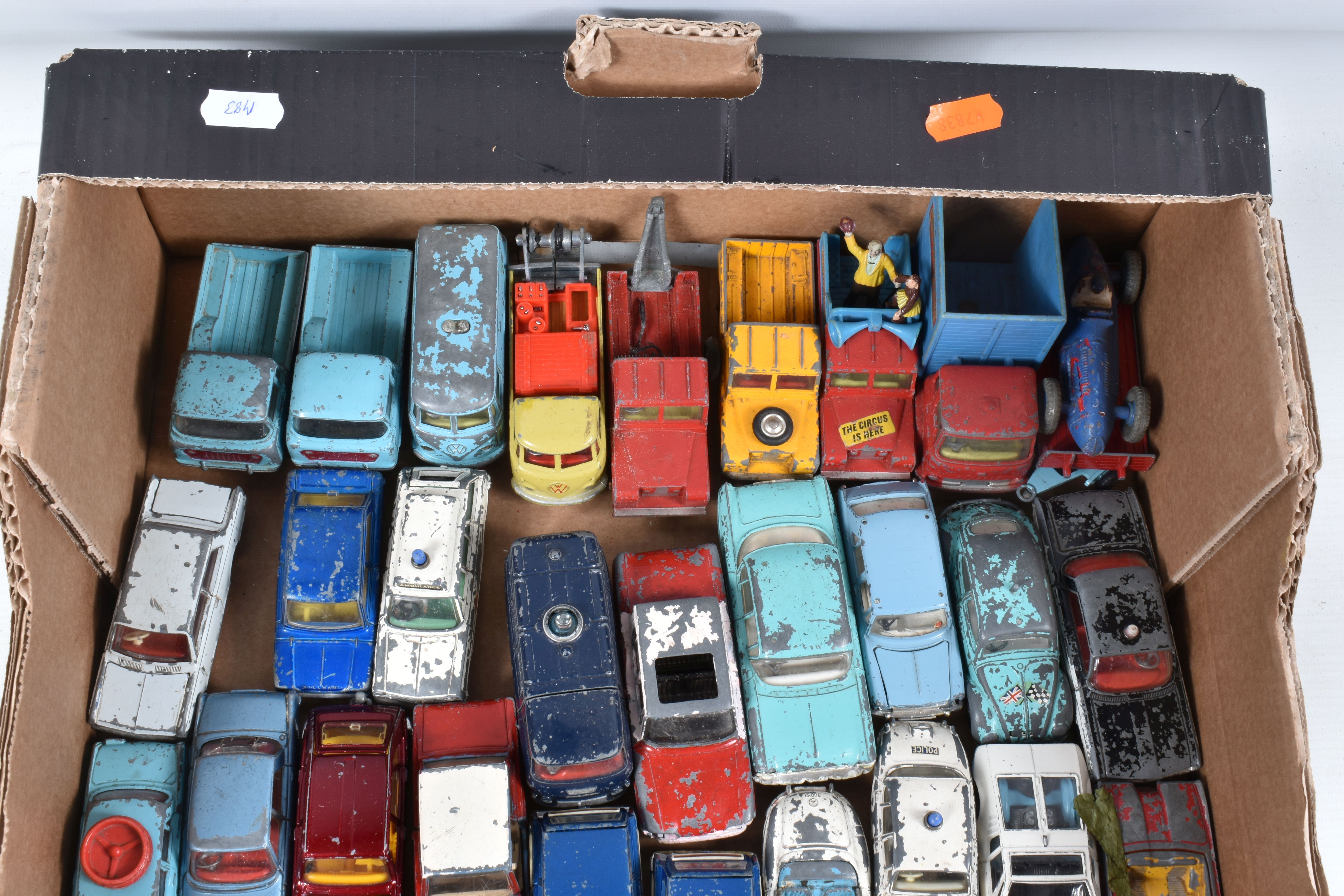 A QUANTITY OF UNBOXED AND ASSORTED PLAYWORN DIECAST VEHICLES, majority are Spot-On, Dinky and - Image 3 of 7