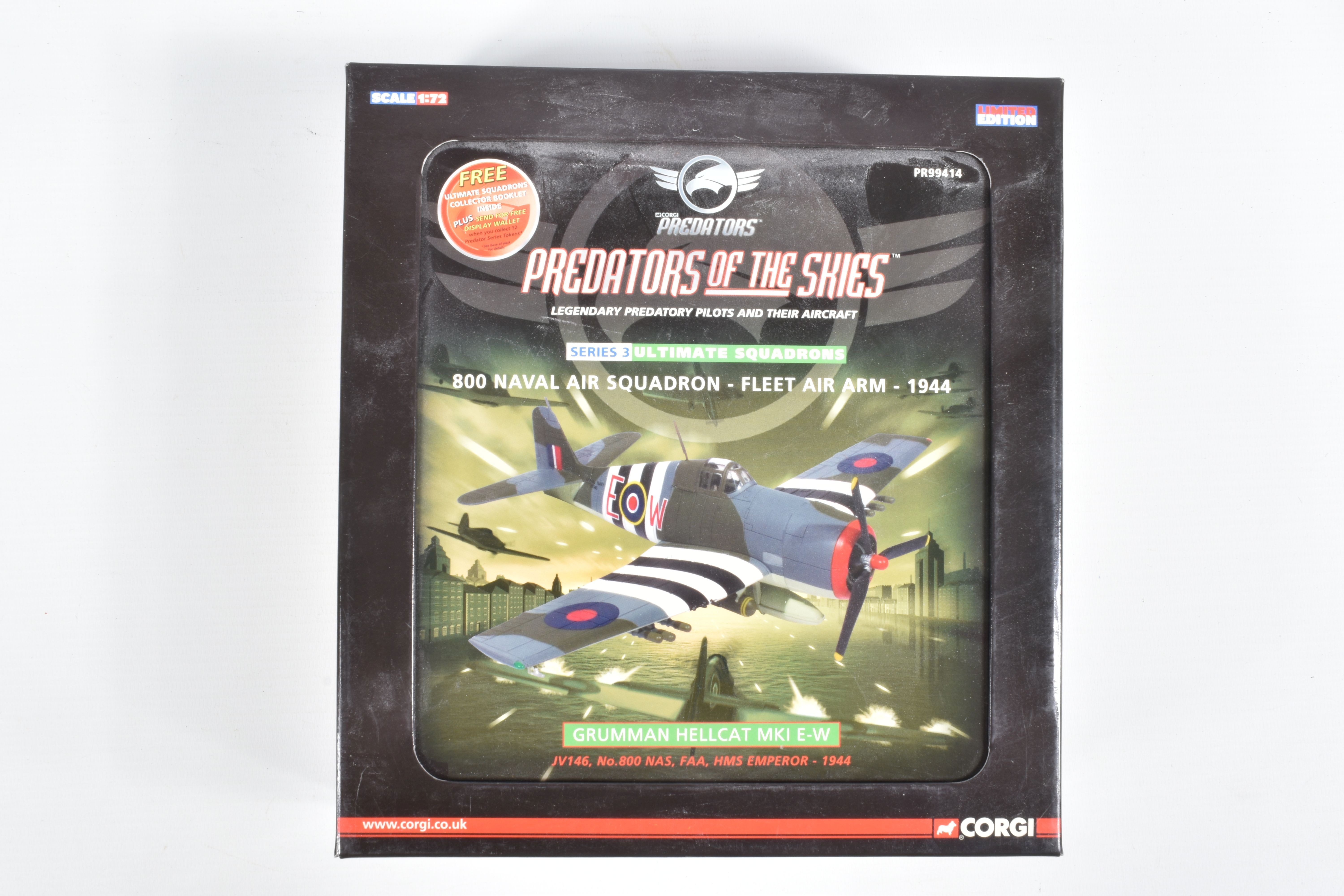 THREE BOXED 1:72 SCALE CORGI AVIATION ARCHIVE DIECAST MODEL AIRCRAFTS, the first a Corgi Predators - Image 6 of 7