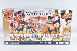 A BOXED AIRFIX THE BATTLE OF WATERLOO MODEL KIT, No.A50048, 1/72 scale, contents not checked but all