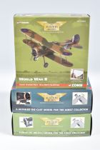 THREE BOXED 1:72 SCALE CORGI AVIATION ARCHIVE DIECAST MODEL AIRCRAFTS, the first is a Gloster