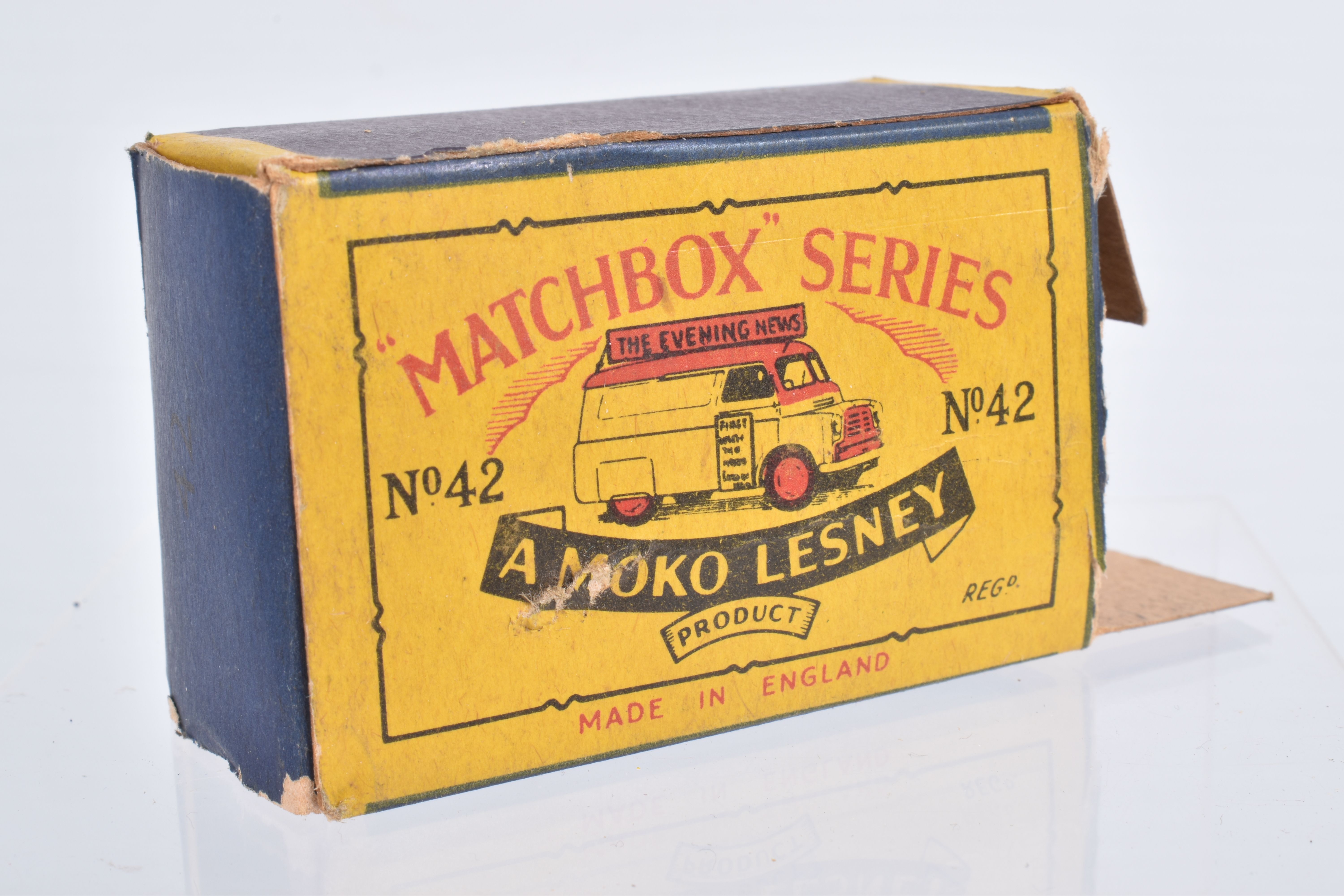FIVE BOXED MOKO LESNEY MATCHBOX SERIES VAN MODELS, Volkswagen Van, No.34, metal wheels, Bedford - Image 10 of 36
