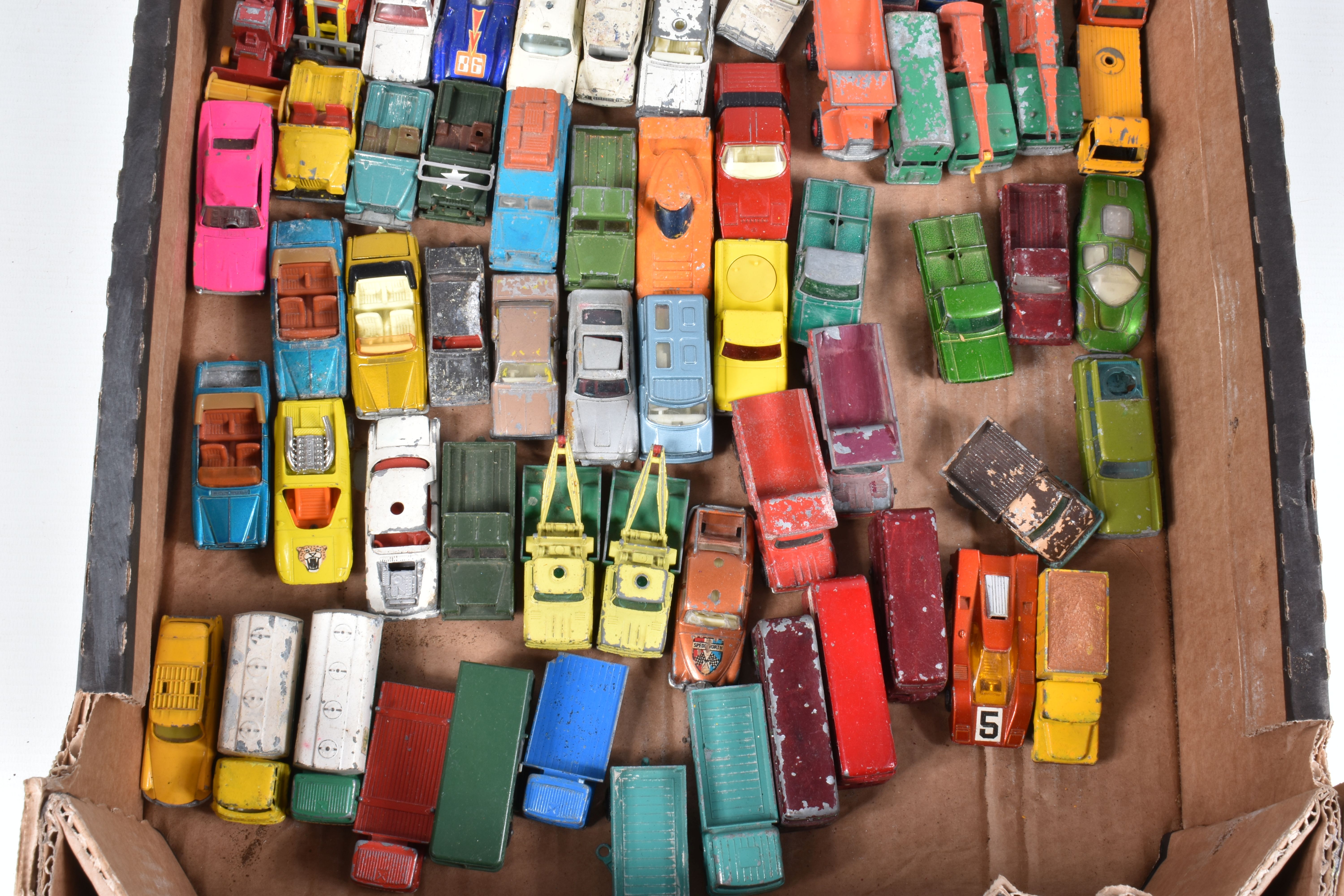 A QUANTITY OF UNBOXED AND ASSORTED PLAYWORN DIECAST VEHICLES, to include Spot-On Volkswagen Beetle - Image 9 of 13