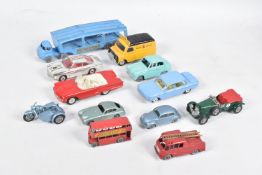 A SMALL QUANTITY OF UNBOXED AND ASSORTED PLAYWORN DIECAST VEHICLES, to include Corgi Toys Simca 1000