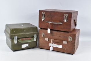 THREE VINTAGE CASED ELECTRICAL DEVICES, to include a wide range Megohmmeter, a Ohmmeter and a bridge