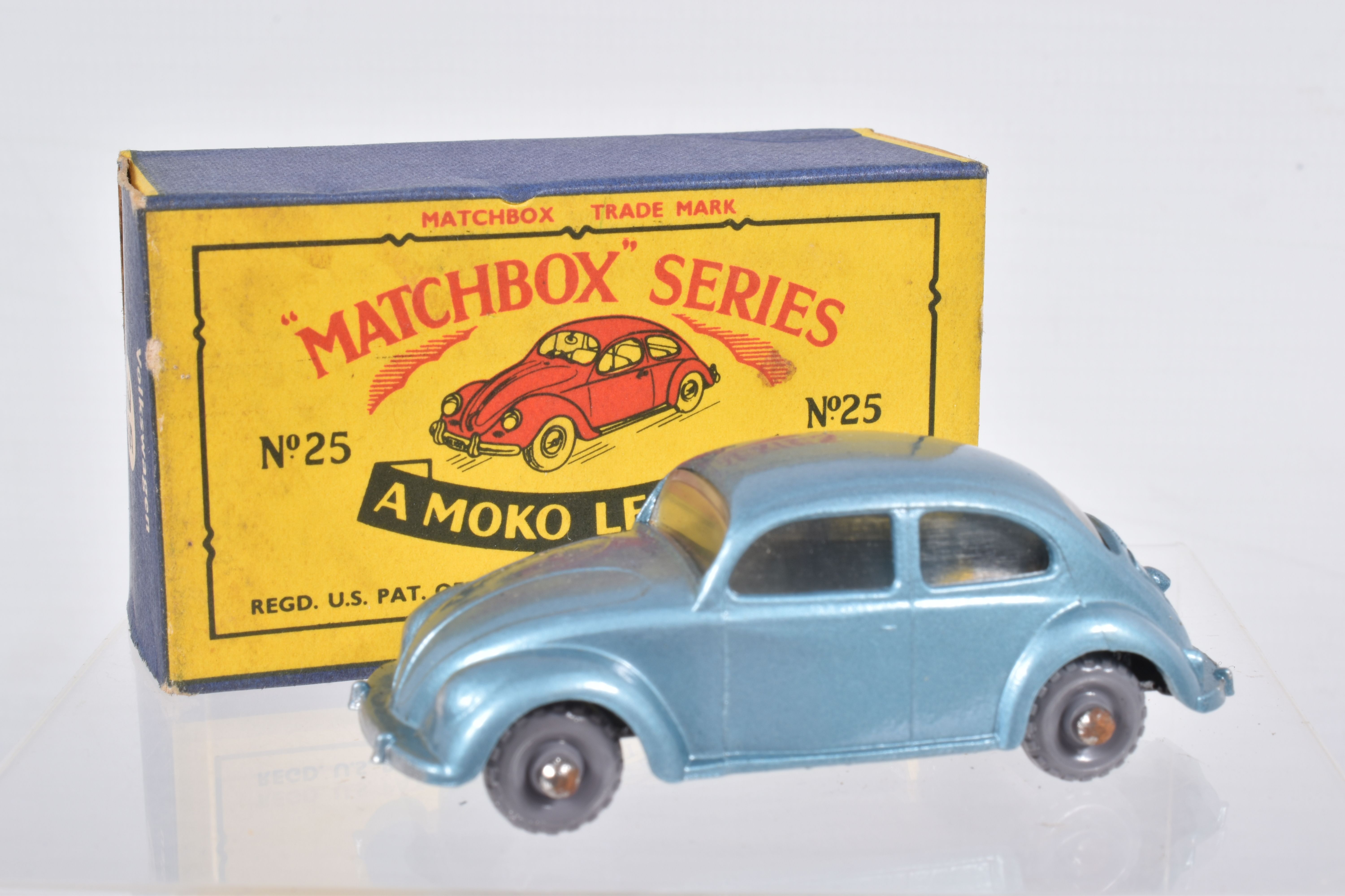 SIX BOXED MOKO LESNEY MATCHBOX SERIES CAR MODELS, Ford Anglia, No.7, grey plastic wheels, Volkswagen - Image 13 of 36