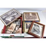 PHOTOGRAPHS, A BOX OF LATE 19TH CENTURY AND WW1 CARTE DE VISITE AND CABINET PHOTOGRAPHS, LATER