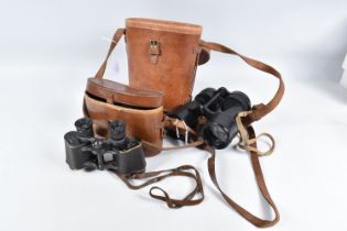 TWO SETS OF CASED BINOCULARS, to include a WWII era bino prism number 5 set, these are military