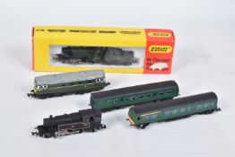 A BOXED HORNBY MINITRIX N GAUGE IVATT CLASS 2MT LOCOMOTIVE, No.46406, B.R. lined green livery (