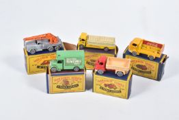 FIVE BOXED MOKO LESNEY MATCHBOX SERIES LORRY AND TRUCK MODELS, Bedford Removals Van, No.17,