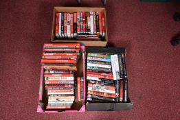 THREE BOXES OF FOOTBALL INTEREST HARDBACK AND PAPERBACK BOOKS, approximately eighty two titles, made