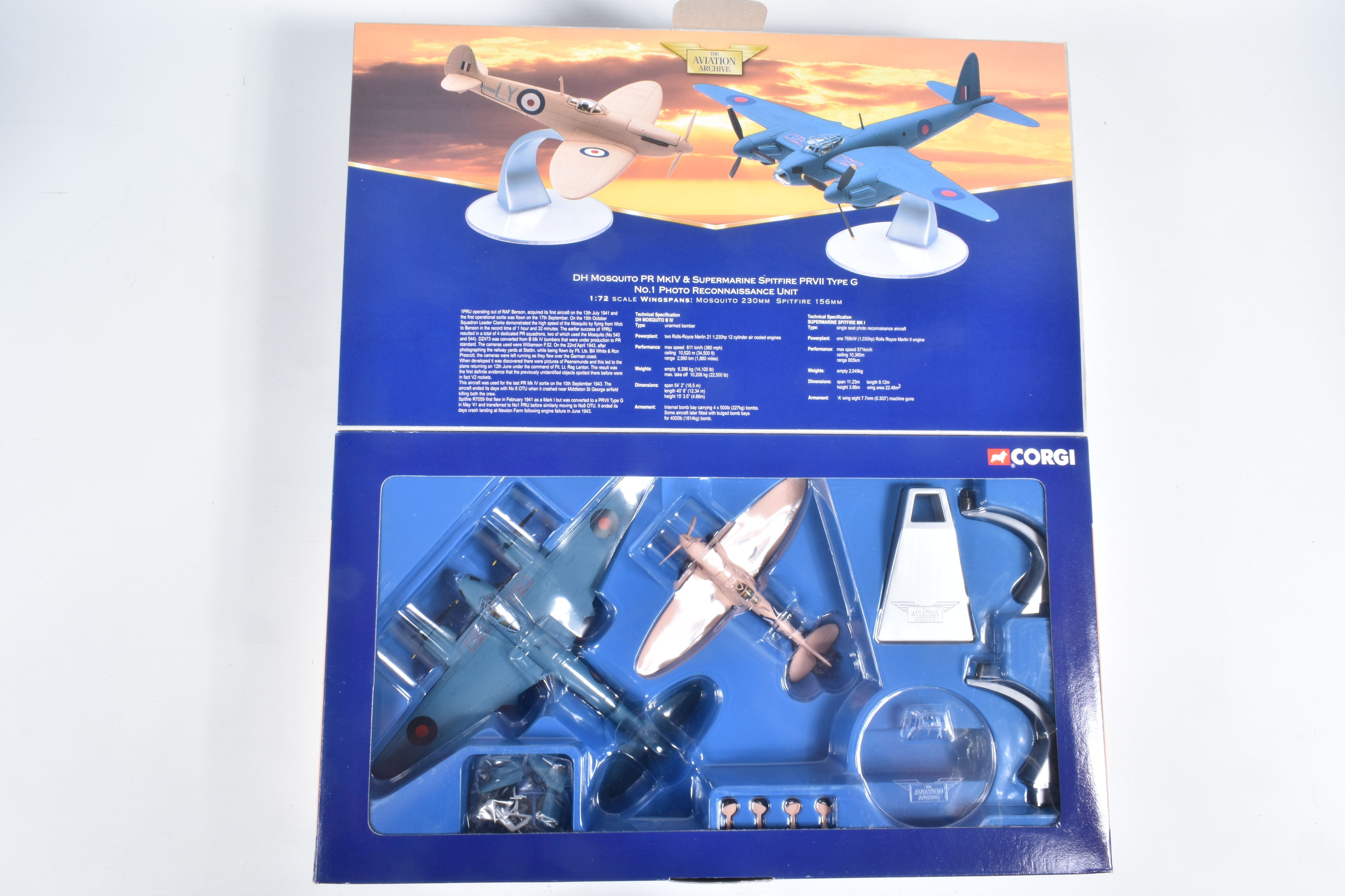 FIVE BOXED 1:72 SCALE LIMITED EDITION CORGI AVIATION ARCHIVE DIECAST MODEL AIRCRAFTS, the first a DH - Image 3 of 11