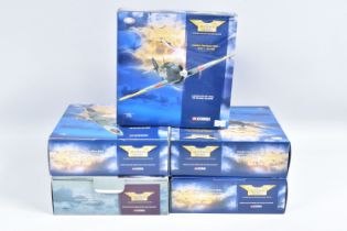 FIVE BOXED CORGI AVIATION ARCHIVE 1/72 SCALE LIMITED EDITION SUPERMARINE SPITFIRE AND HAWKER