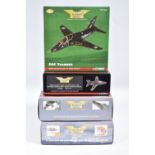 FOUR BOXED 1:72 SCALE CORGI AVIATION ARCHIVE DIECAST MODEL AIRCRAFTS, the first a RAF Trainers