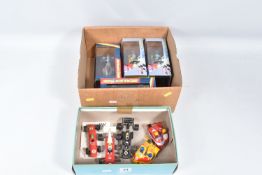 A QUANTITY OF BOXED AND UNBOXED SCALEXTRIC CARS AND MOTORBIKES, boxed McLaren Mercedes MP4/10,