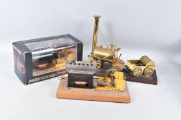 A BOXED MECCANO STEAM ENGINE, with reverse, appears in a new condition which doesn't look to be