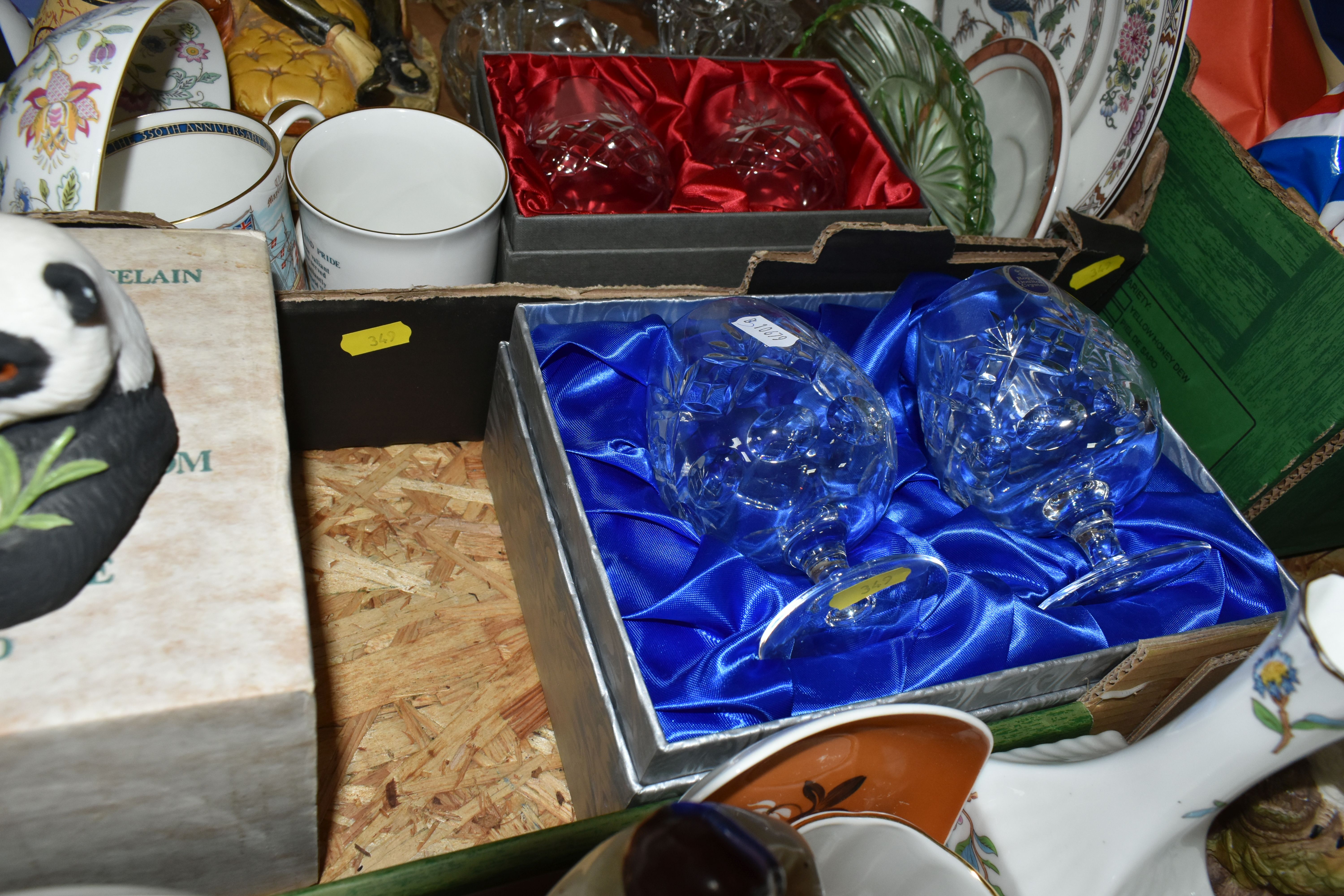 TWO BOXES AND LOOSE CERAMICS AND GLASS WARE, to include a nineteenth century Staffordshire figure of - Bild 5 aus 8