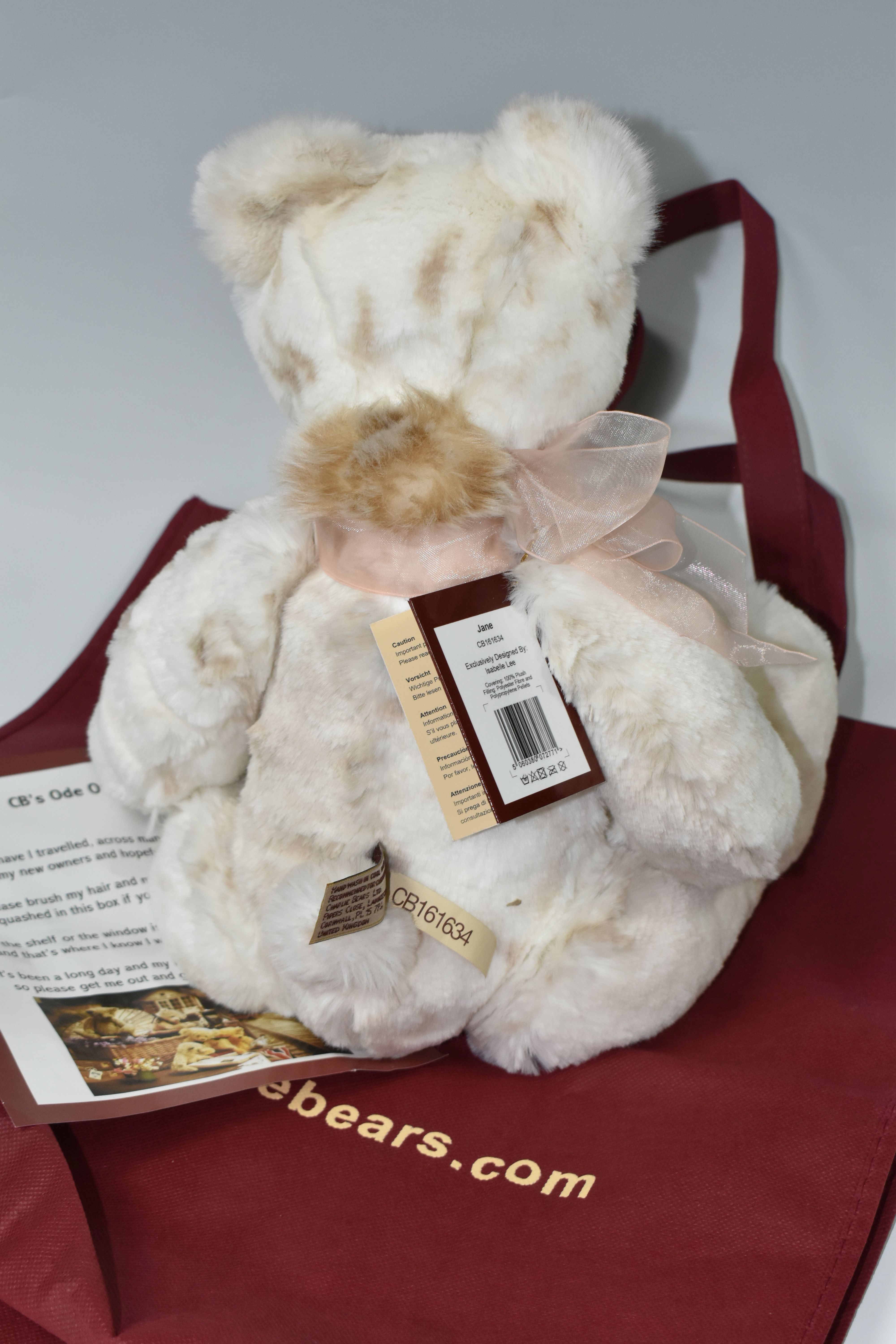 A CHARLIE BEAR 'JANE' CB161634, exclusively designed by Isabelle Lee, height approx. 41cm, with tags - Image 3 of 3