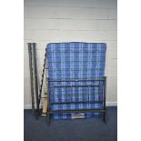 A SLEEPVENDOR PINE STAR 4FT6 MATTRESS, along with a metal bedstead, with side rails, slats,