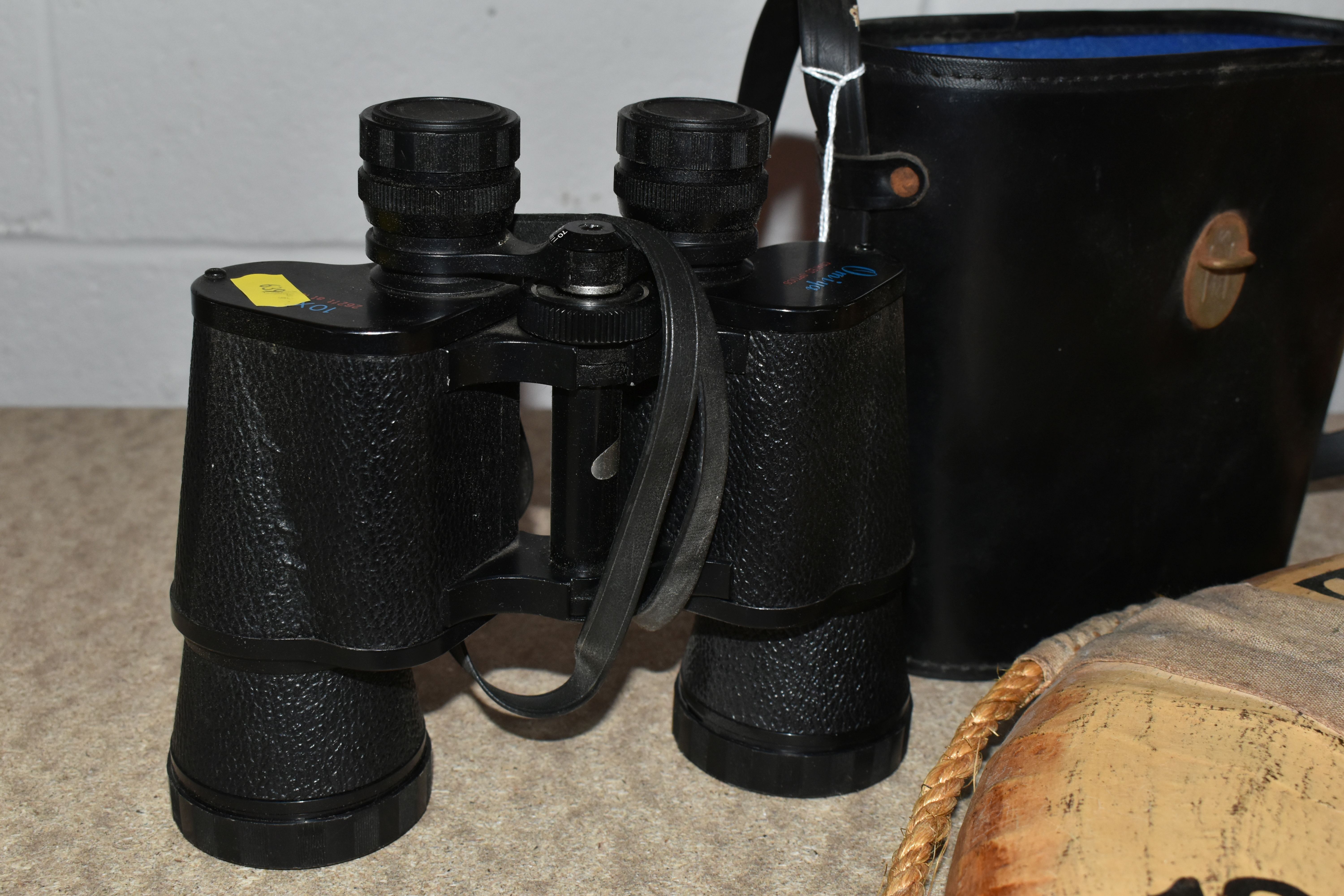 TWO BOXES AND LOOSE NAUTICAL ORNAMENTS AND BINOCULARS, to include a reproduction ships lamp, Titanic - Image 3 of 11