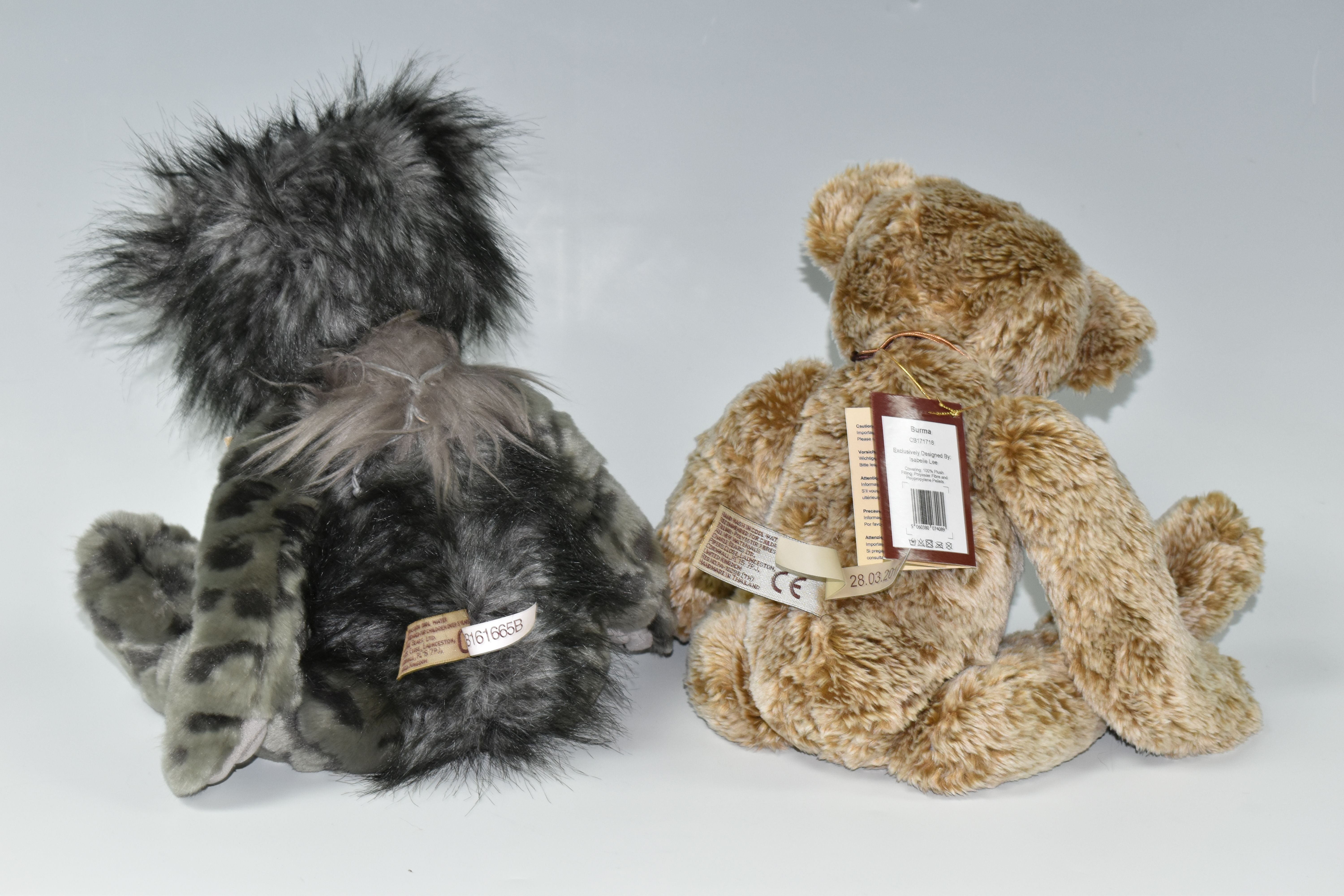 TWO CHARLIE BEARS 'CARLO' CB161665B AND BURMA CB171718, exclusively designed by Isabelle Lee, with - Image 4 of 4