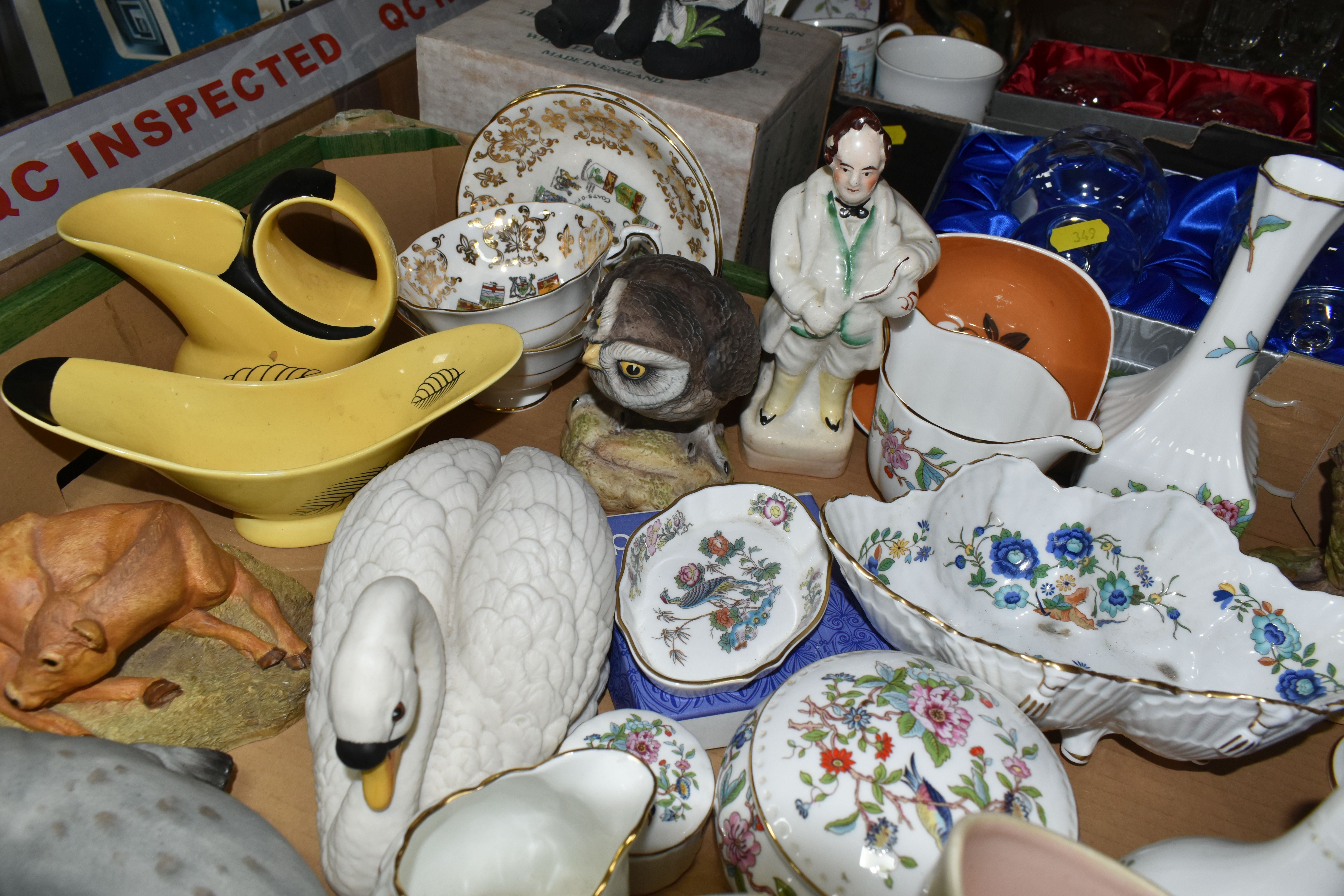 TWO BOXES AND LOOSE CERAMICS AND GLASS WARE, to include a nineteenth century Staffordshire figure of - Bild 7 aus 8