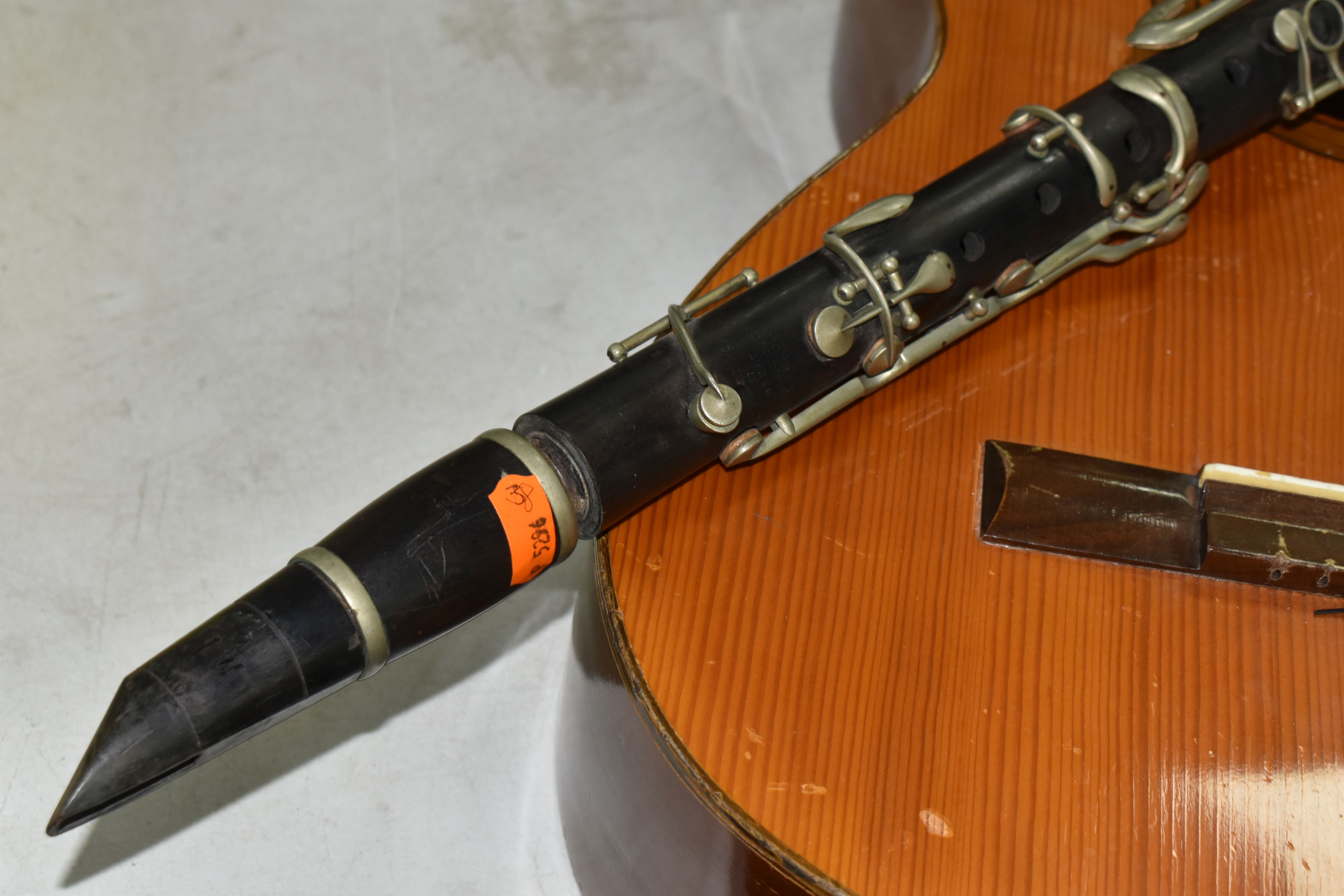 A METZLER & CO OF LONDON WOODEN CLARINET, makers name stamped to the two lower sections, length - Image 9 of 12