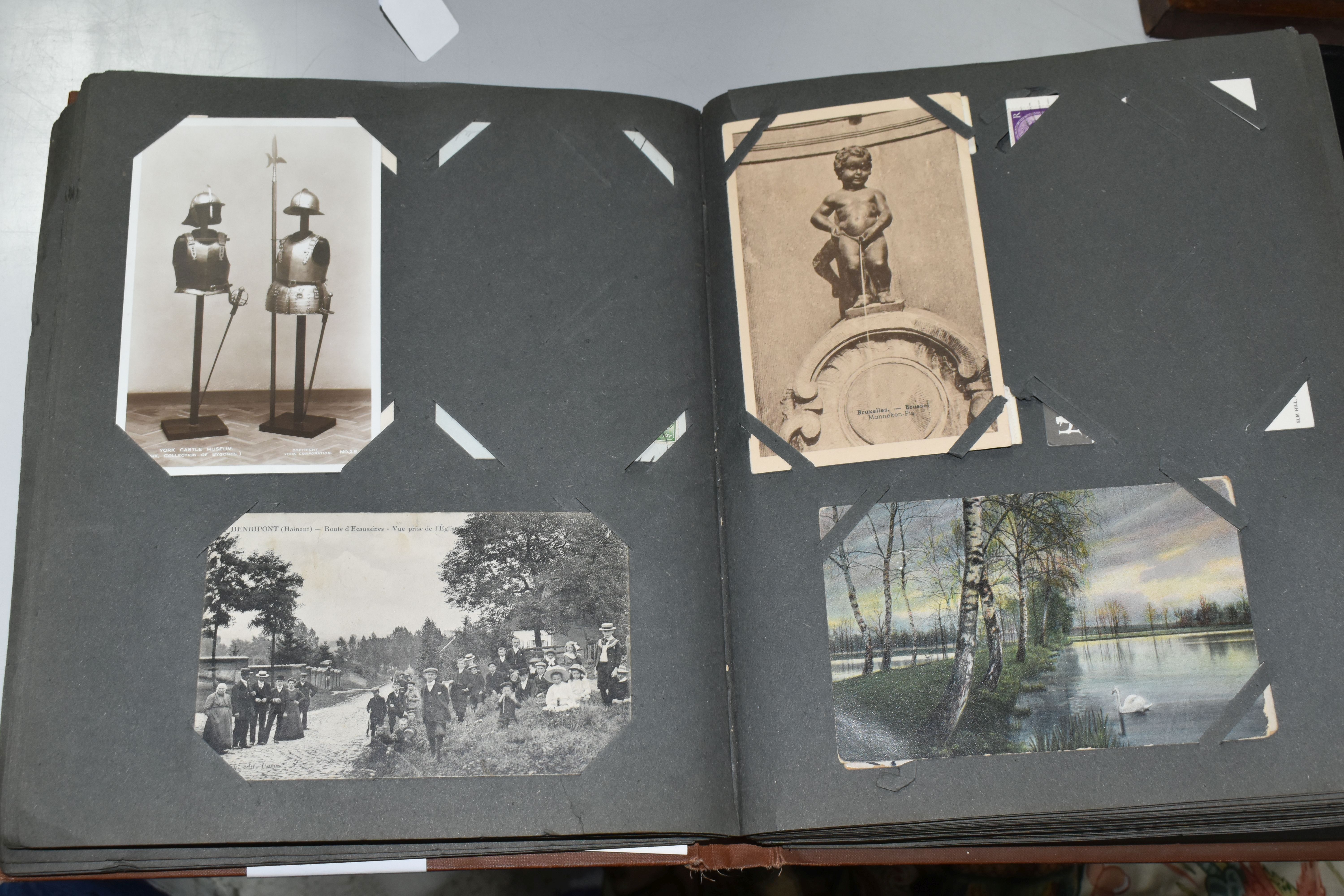 TWO POSTCARD ALBUMS one album contains a miscellaneous collection of approximately 284 early-late - Image 10 of 15