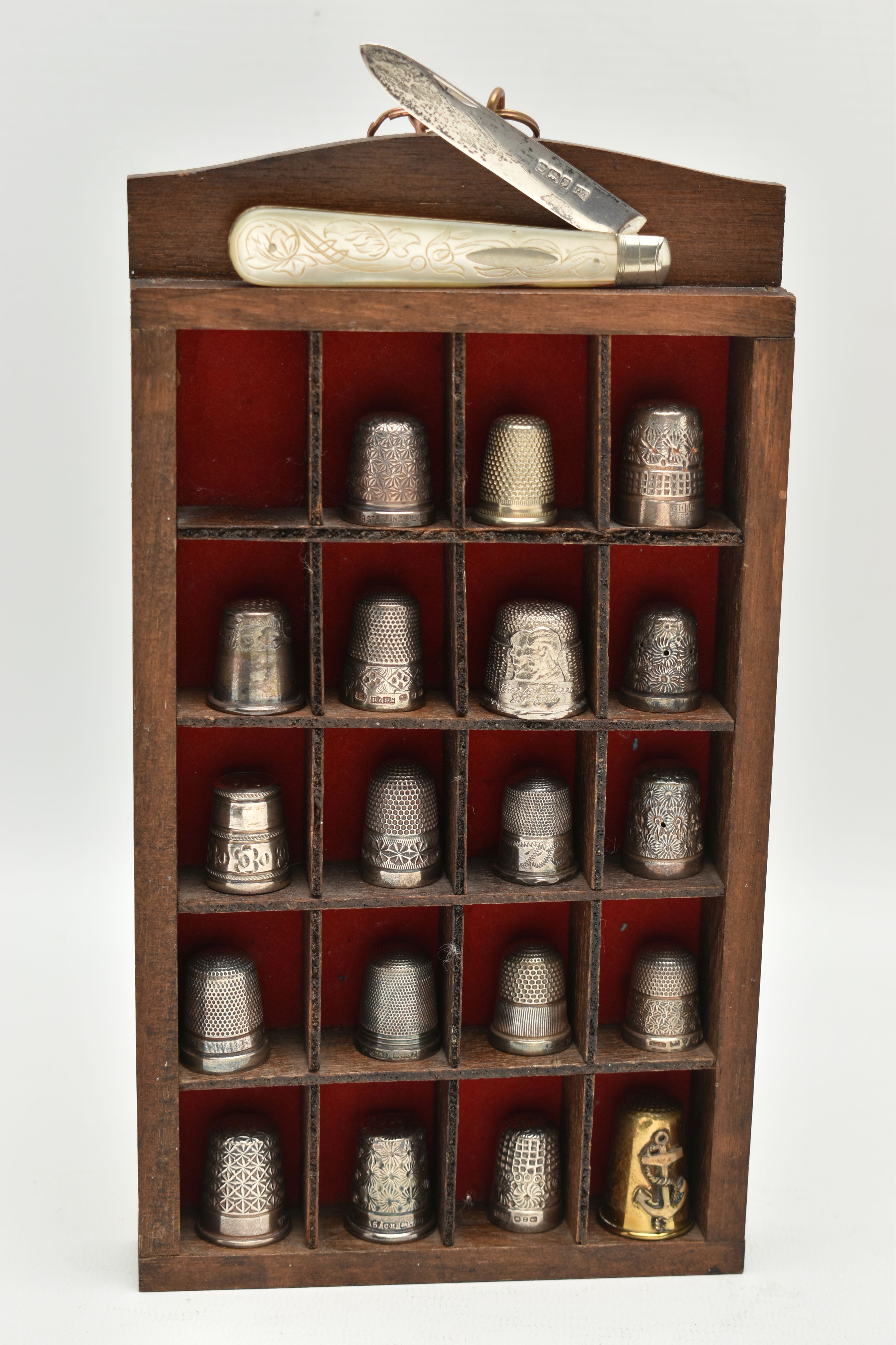 FOURTEEN SILVER THIMBLES AND OTHERS, two hallmarked 'Charles Horner' Chester, twelve with full
