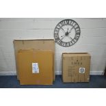 TWO BOXED LIBRA WALL CLOCKS, an unboxed wall clock, a boxed libra decorative wall plaque, along with