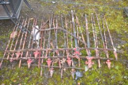 A SELECTION OF VICTORIAN IRON RAILING/BALUSTRADING with fleur de lea and foliate spikes total height