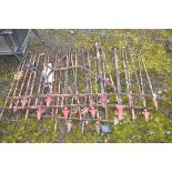 A SELECTION OF VICTORIAN IRON RAILING/BALUSTRADING with fleur de lea and foliate spikes total height