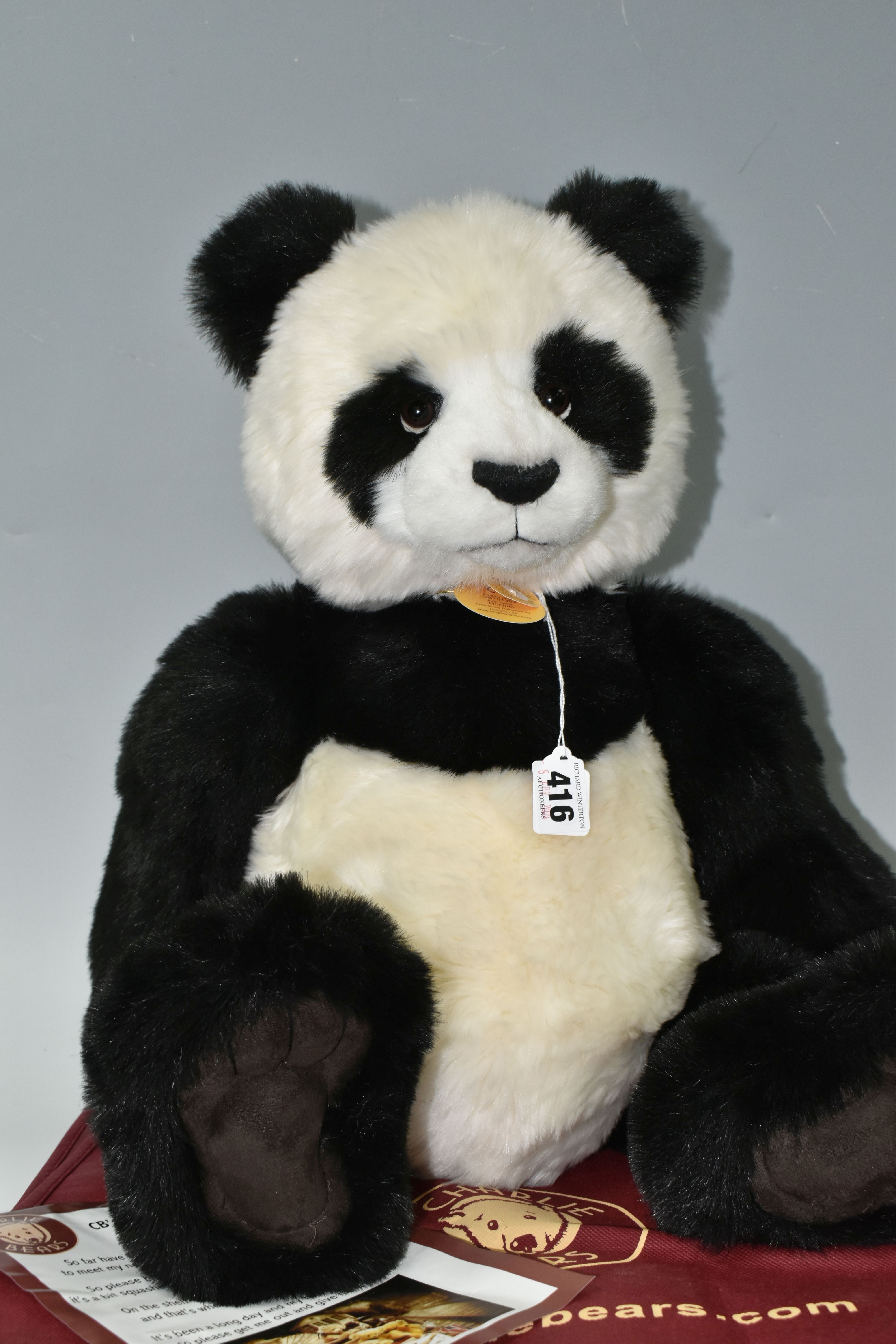 A CHARLIE BEAR PANDA 'MONIUM' CB131394, exclusively designed by Isabelle Lee, height approx. 58cm, - Image 2 of 3