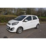 A 2013 KIA PICANTO 5 DOOR HATCHBACK in white, first registered 23/03/2013 under number FE13 OUO,