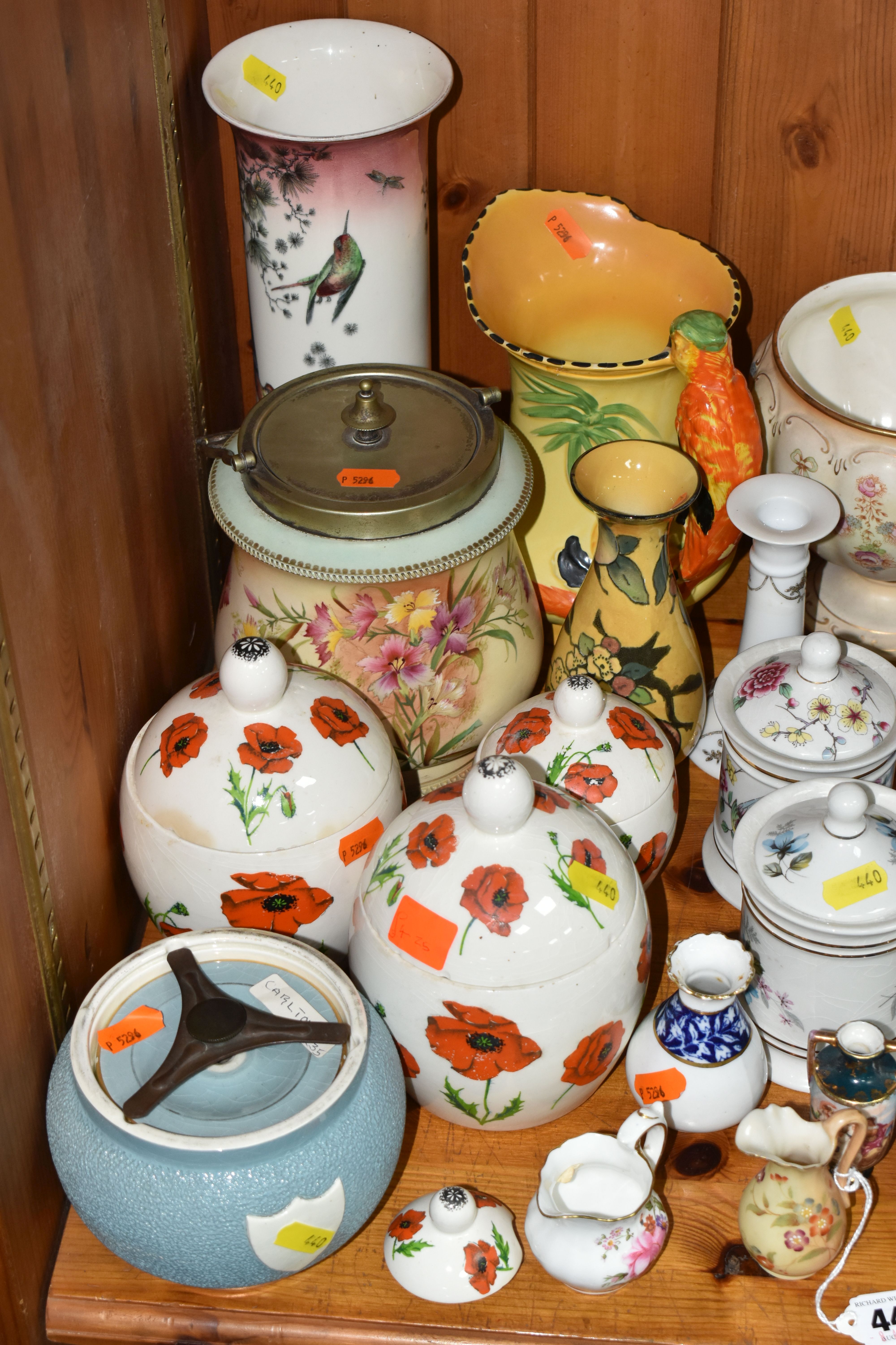 A GROUP OF NAMED CERAMICS, to include a Carlton ware tobacco jar, three Goebel 'Poppy' pattern - Image 2 of 7