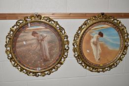 WILLIAM HENRY MARGETSON (1861-1940) TWO FRAMED COLOUR PRINTS IN GILT FRAMES, comprising 'The Sea