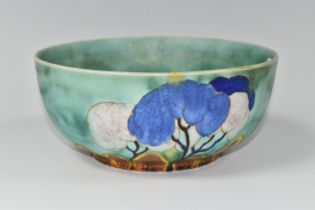 A CLARICE CLIFF 'INSPIRATION' AUTUMN DESIGN FRUIT BOWL, diameter 21cm, black printed backstamp