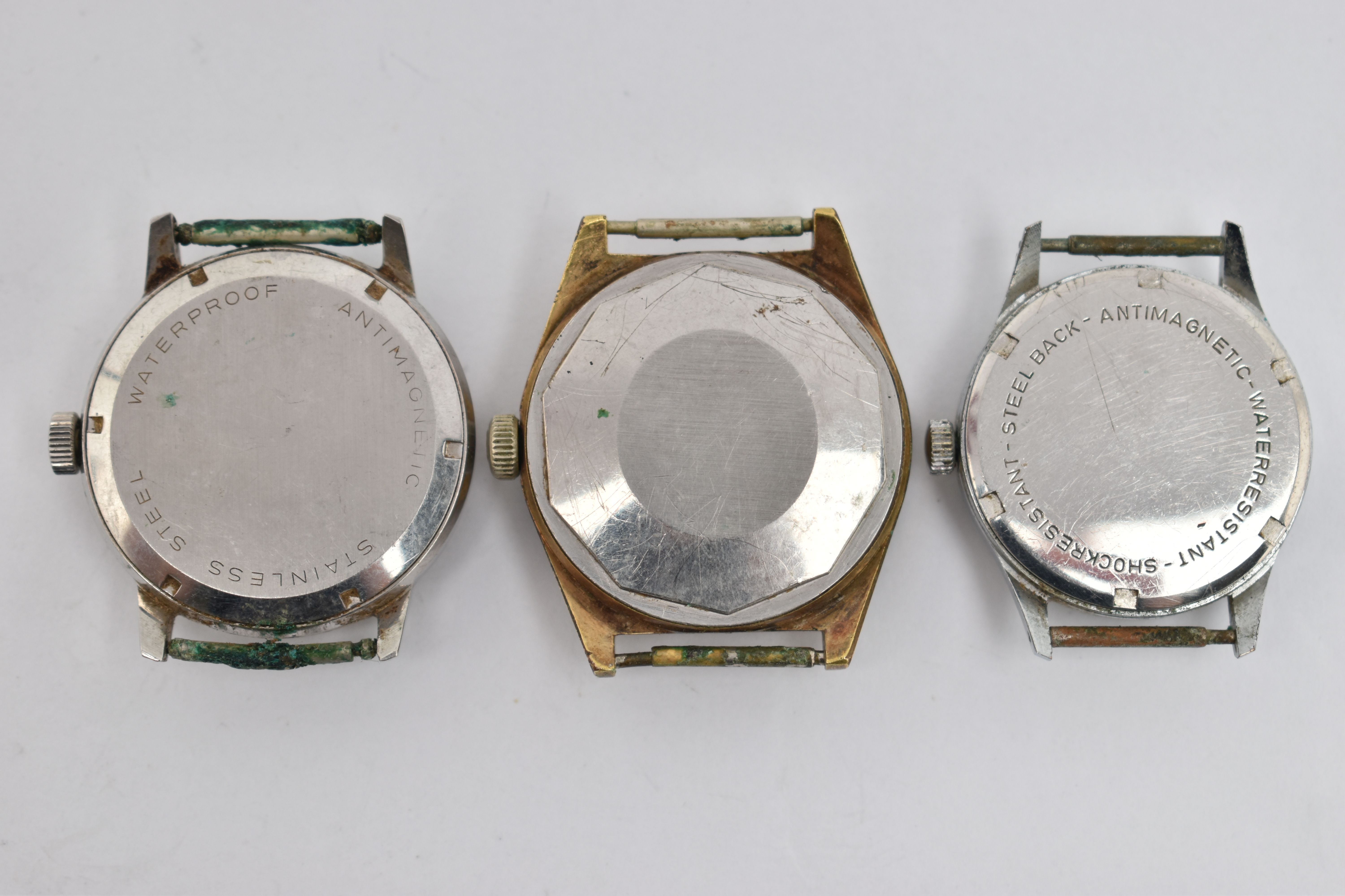 THREE WATCH HEADS, to include a manual wind 'Kienzle' watch, approximate case width 34.3mm, a ' - Image 2 of 3