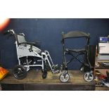AN AIREX LT LIGHTWEIGHT FOLDING WHEEL CHAIR with two footrests and an unbranded travelator (2)