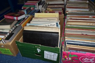 SIX BOXES OF MUSIC BOOKS & SHEET MUSIC containing over eighty miscellaneous book titles on the