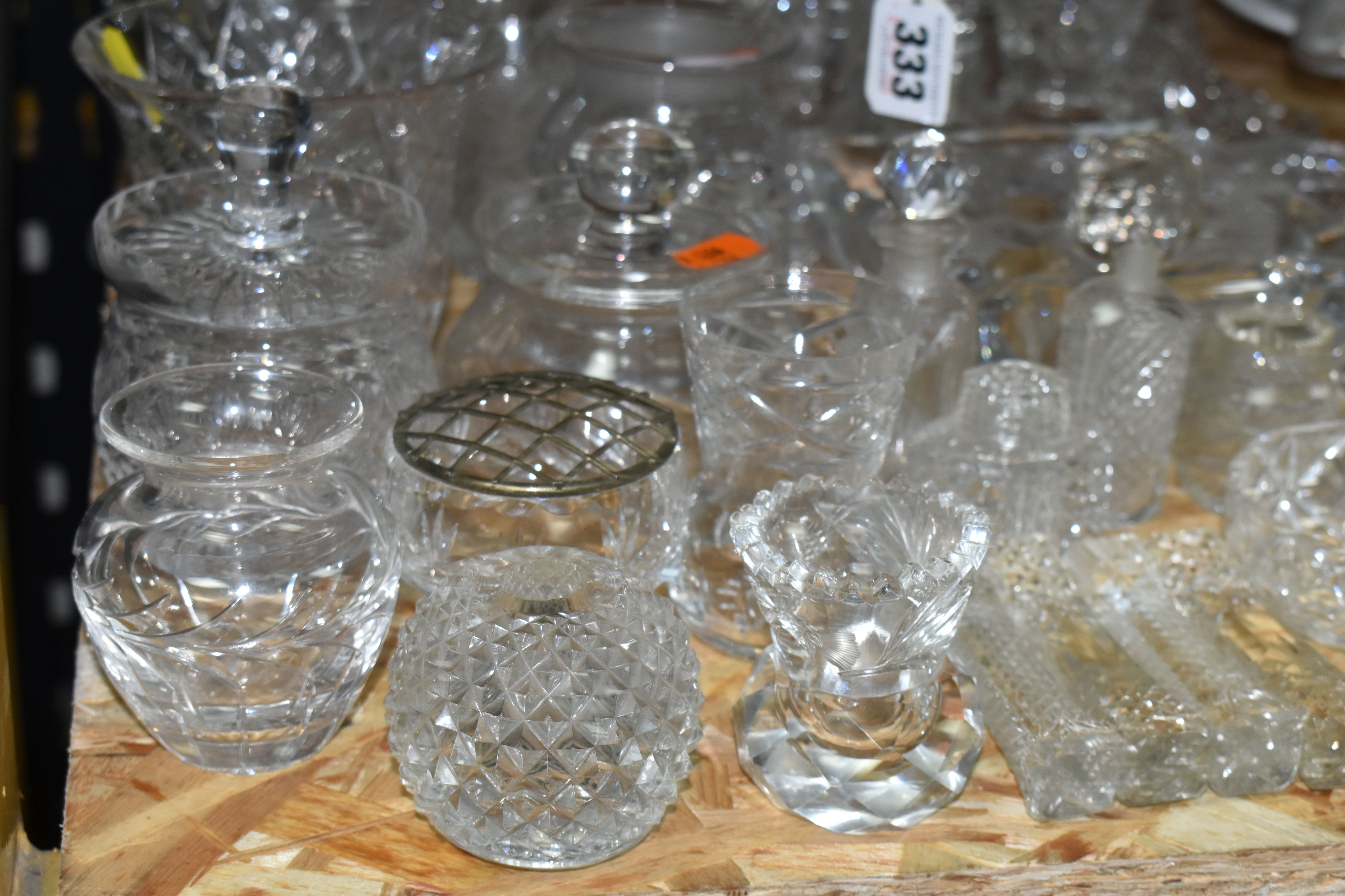 A GROUP OF CUT CRYSTAL AND GLASSWARE, a Royal Brierly 'Fuchsia' pattern bud vase, a collection of - Image 3 of 10