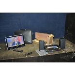 AN ASTEX W164DR 16in TV/DVD with power supply, remote and case, an Asda mini Hi Fi (both PAT pass