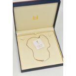 A 9CT GOLD 'ROYAL MINT' 'CONNECTIONS COLLARETTE' NECKLACE, a bicolor bypass style necklace, flush