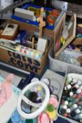 FOUR BOXES OF CRAFTING EQUIPMENT, including quilling, stencilling, painting, calligraphy, etc (4