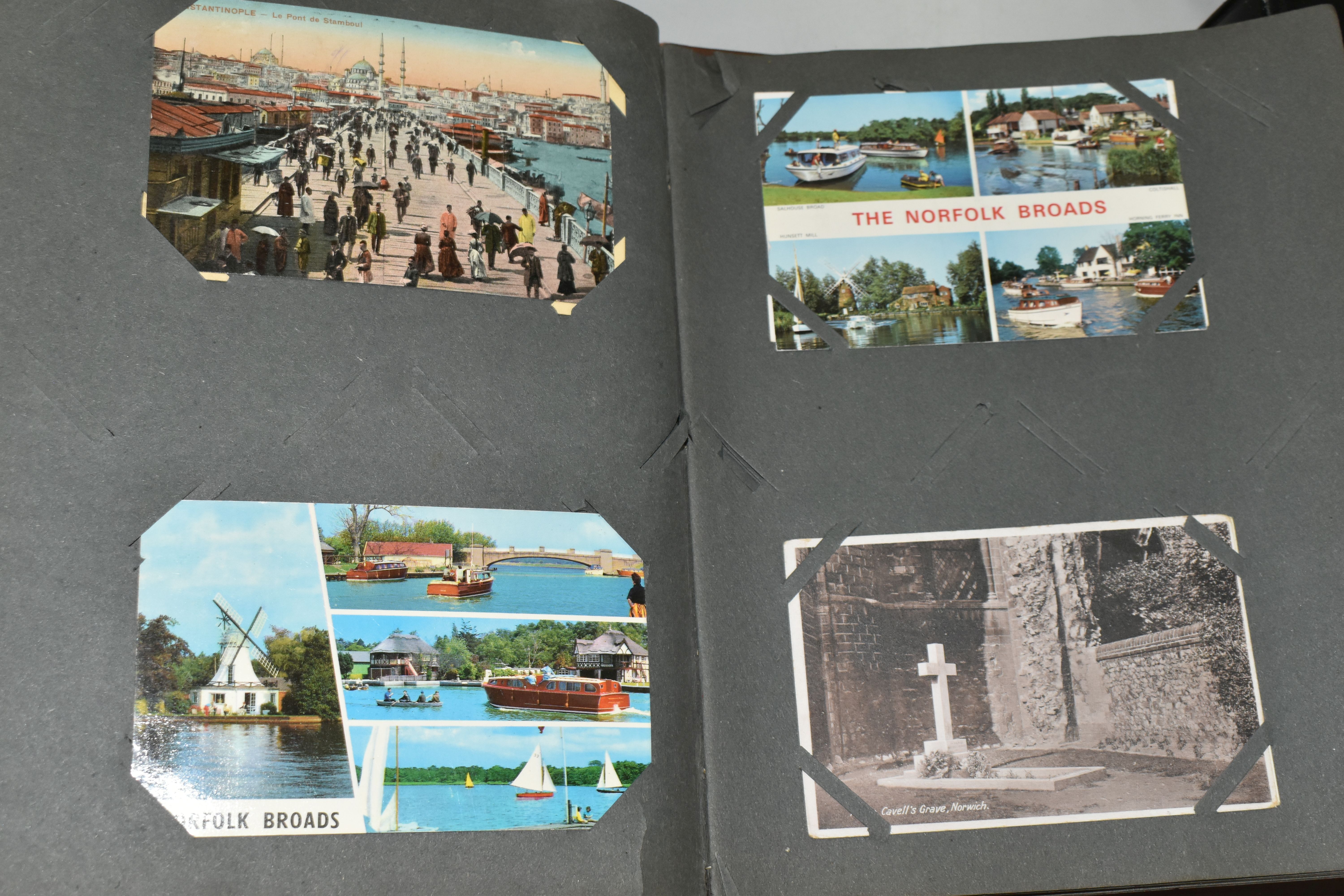 TWO POSTCARD ALBUMS one album contains a miscellaneous collection of approximately 284 early-late - Image 14 of 15