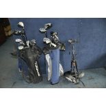 TWO GOLF BAGS CONTAINING DUNLOP AND DONNAY CLUBS including thirteen irons, seven drivers and two