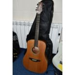 A TAKAMINE G SERIES ACOUSTIC ELECTRIC GUITAR, six string guitar, model number EGS-330S with a soft