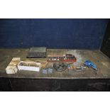 THREE ENGINEERING VICES, A MOORE AND WRIGHT BORE GAUGE SET, LETTER AND NUMBER STAMPS ETC