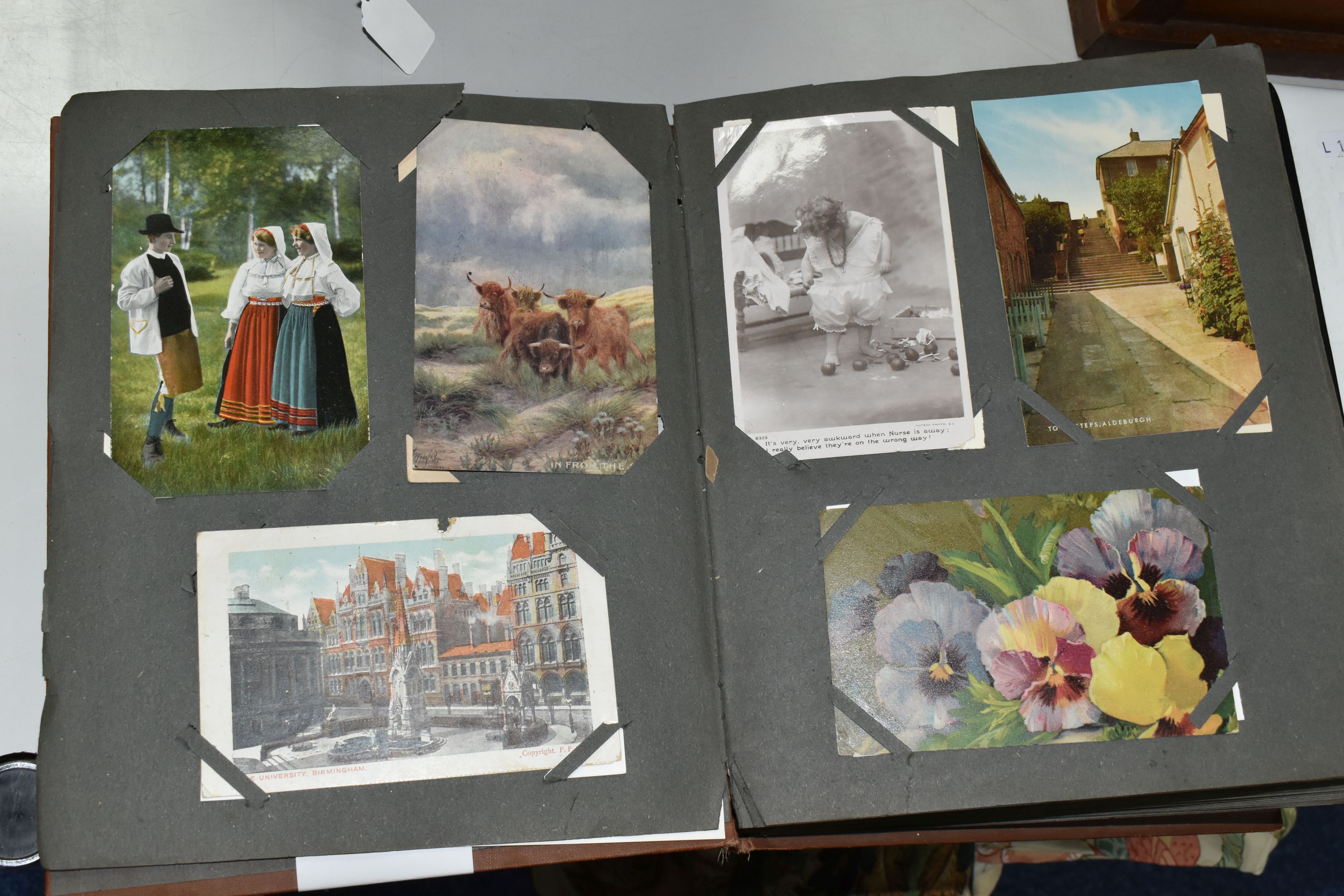 TWO POSTCARD ALBUMS one album contains a miscellaneous collection of approximately 284 early-late - Image 7 of 15